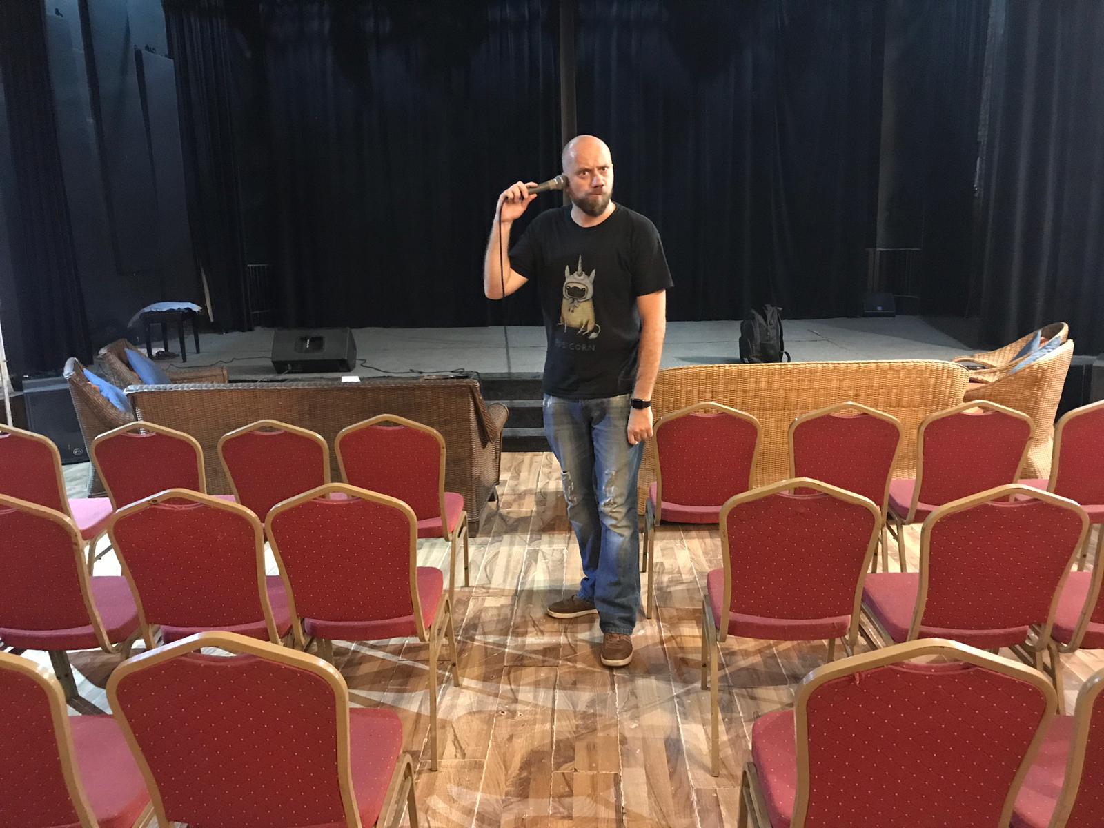 Fedor before a show in Kathmandu, Nepal